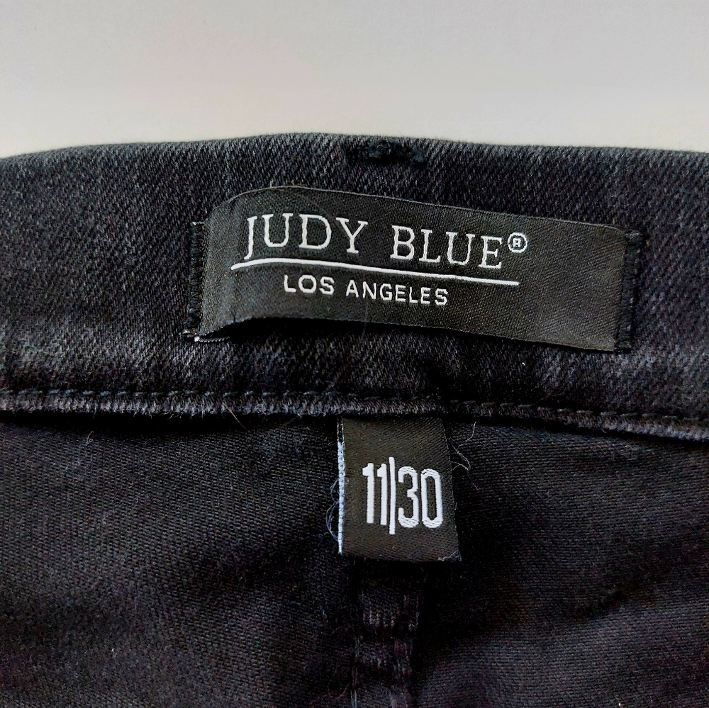 Grey/Black Western Fringe Jeans Skinny Fit Judy Blue 11/30 #JB88497 Cowgirl - Picture 4 of 9